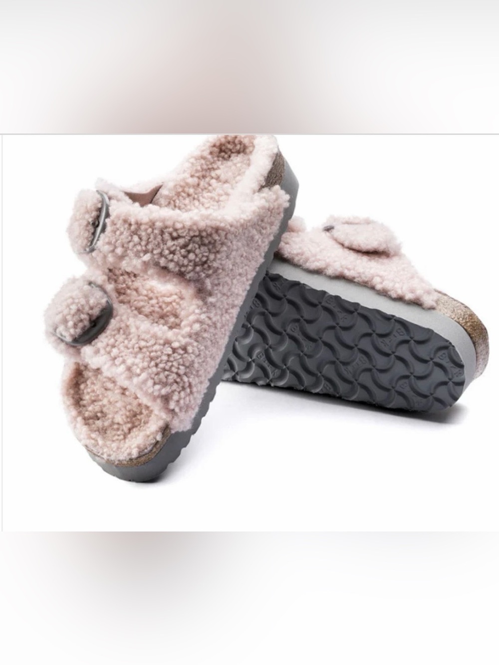 BIRKENSTOCK Arizona Big Buckle Slide Sandal Teddy Cristal Rose